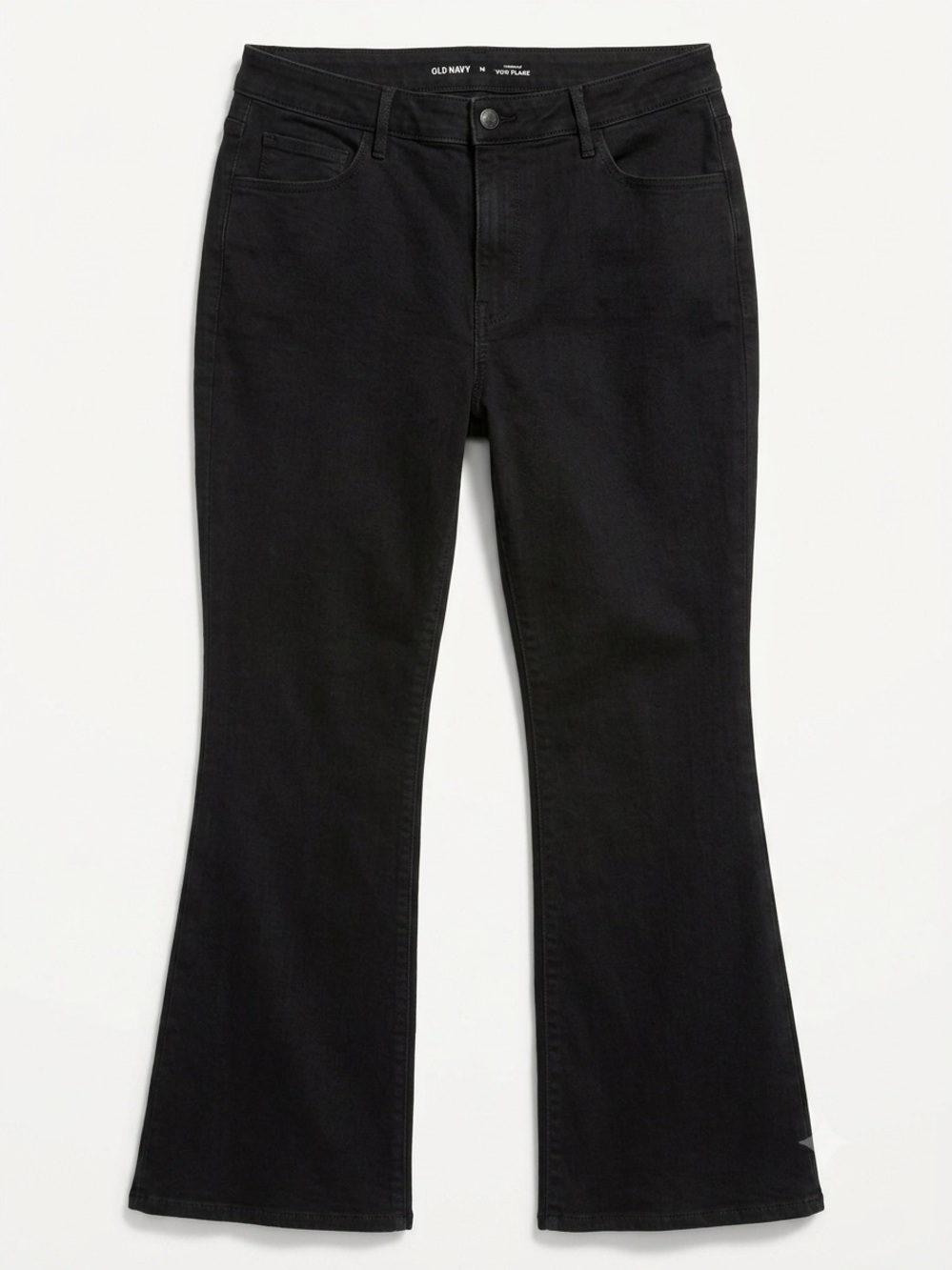 Old Navy Wow Flare Jeans High Waisted Black Stretch Size 16